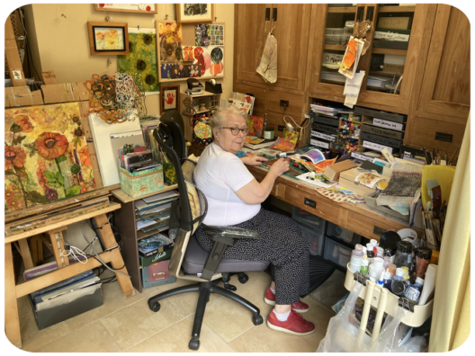 Janke in haar atelier